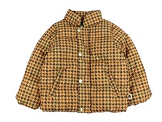 Mini Rodini beige houndstooth city puffer winter jacket