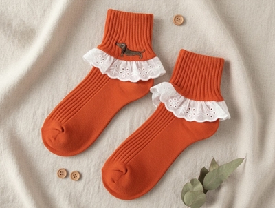 Mini Rodini red dog lace socks