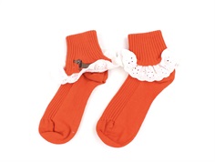 Mini Rodini red dog lace socks