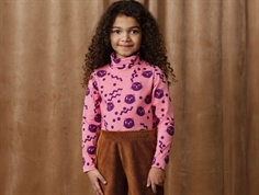 Mini Rodini pink squiggly cats turtleneck blouse