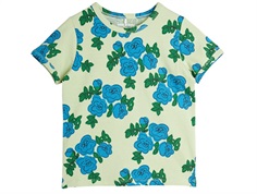 Mini Rodini t-shirt green with blue roses