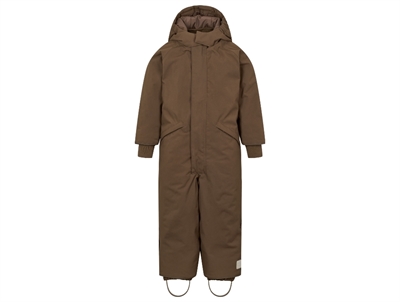 MarMar Ollie snowsuit deep choco with elastic suspenders