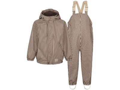 MarMar Oddy rain set brown with vertical stripes