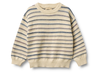 Wheat Harlow knit sweater sandshell stripe in cotton