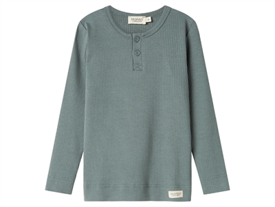 MarMar long sleeve t-shirt dusty green with button placket