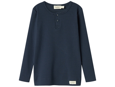 MarMar long sleeve t-shirt pilot navy with button placket