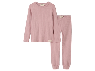 MarMar nightwear set soft berry with openwork pattern