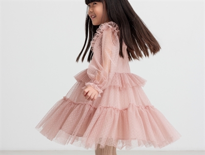MarMar tulle dress faded rose with ruffles and dots