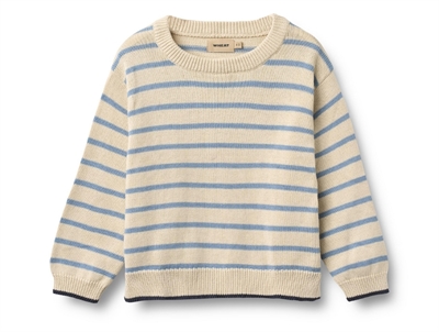 Wheat Morgan knit sweater faded denim stripe in cotton