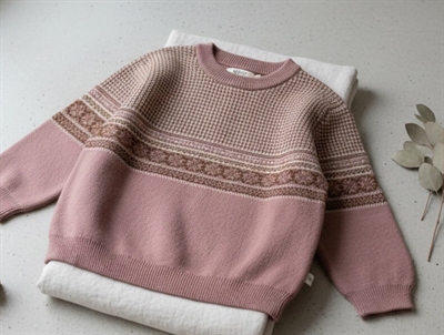 Wheat pullover Elias powder brown jacquard