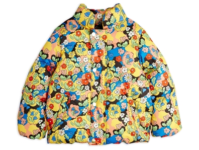 Mini Rodini pink winter flowers city puffer winter jacket