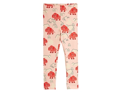 Mini Rodini leggings pink with mammoth print