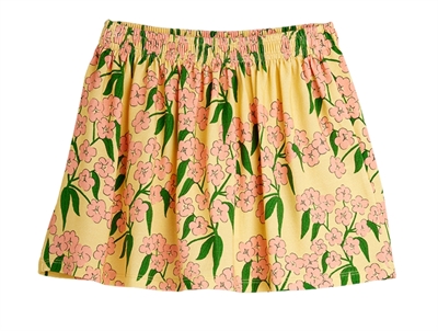 Mini Rodini skirt yellow with floral print and elastic waist
