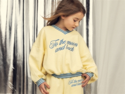 Mini Rodini yellow sweatshirt with To the Moon embroidery