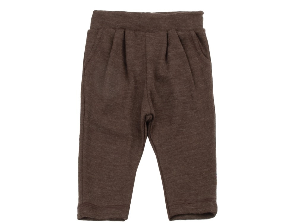 Joha trousers dark brown with elastic waist in merino wool