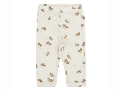 Joha off-white wool/silk leggings with crab print