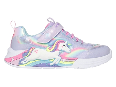 Skechers sneakers lavender multicolor with unicorn and lights