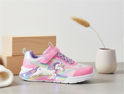 Skechers sneakers pink multicolor with unicorn and lights