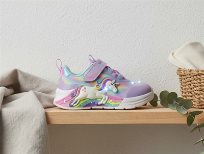 Skechers sneakers lavender multicolor with unicorn and lights