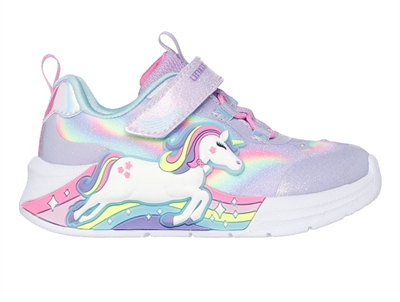 Skechers sneakers lavender multicolor with unicorn and lights