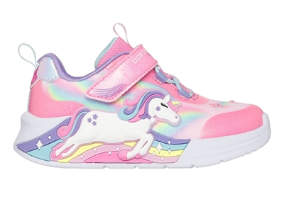Skechers sneakers pink multicolor with unicorn and lights