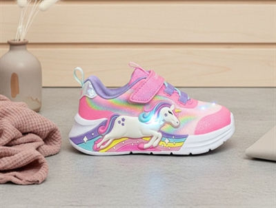 Skechers sneakers pink multicolor with unicorn and lights