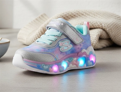 Skechers sneakers pink with hearts and lights