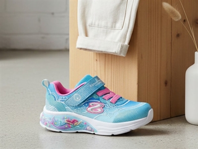Skechers sneakers blue with mermaid and lights