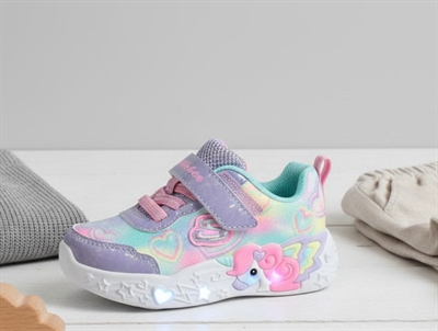Skechers sneakers lavender multicolor with unicorn and lights
