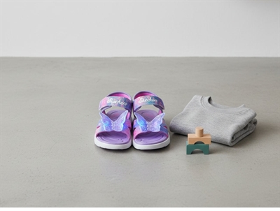 Skechers sandal turquoise with butterfly, glitter and lights  