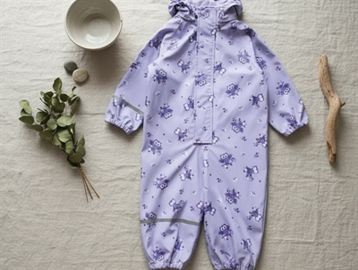 CeLaVi purple rose owls rain suit