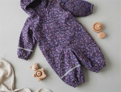 CeLaVi plum perfect floral rain suit with fleece lining