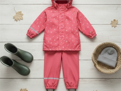 CeLaVi rainwear red with fruit print  