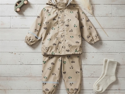 CeLaVi rain set white pepper with cars and reflective details