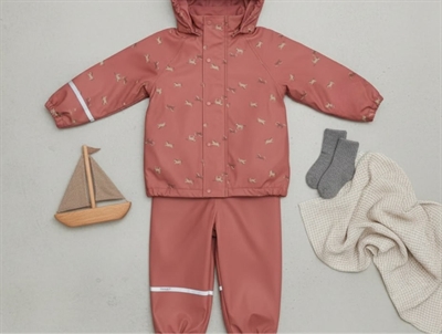 CeLaVi rain set brick dust with fleece lining and horse print