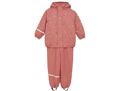 CeLaVi rain set brick dust with fleece lining and horse print