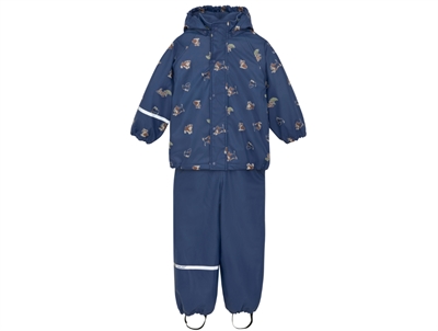 CeLaVi rain set oceania with fleece lining and dog print