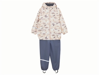 CeLaVi rain set brick dust with fleece lining and horse print