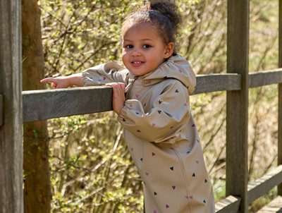 CeLaVi rain set brick dust with fleece lining and horse print