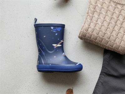 CeLaVi pageant blue winter rubber boots with airplanes
