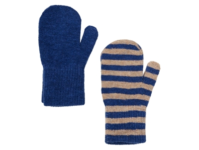 CeLaVi mittens oceania with stripes in wool 2-pack
