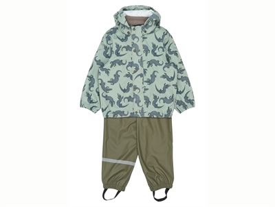 Mikk-line rain set green with crocodile print