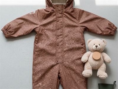 Mikk-line rainsuit burlwood glitter with teddyfoer
