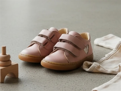 Angulus shoe rosebud with glitter heart