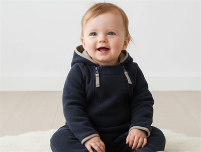 Ver de Terre navy/mocca fleece suit