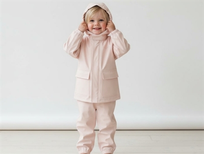 Ver de Terre rose powder rainwear set PU