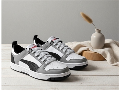 Puma white/black/gray/red sneaker Rebound Layup