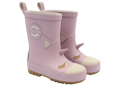 Mikk-line rubber boot lavender with unicorn
