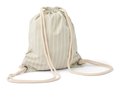 Wheat Yuna gym bag blue ocean stripe with drawstring closure