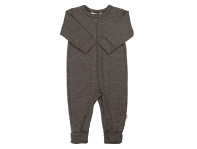 Joha wool suit merino wool/silk brown melange with zipper and 2-in-1 foot